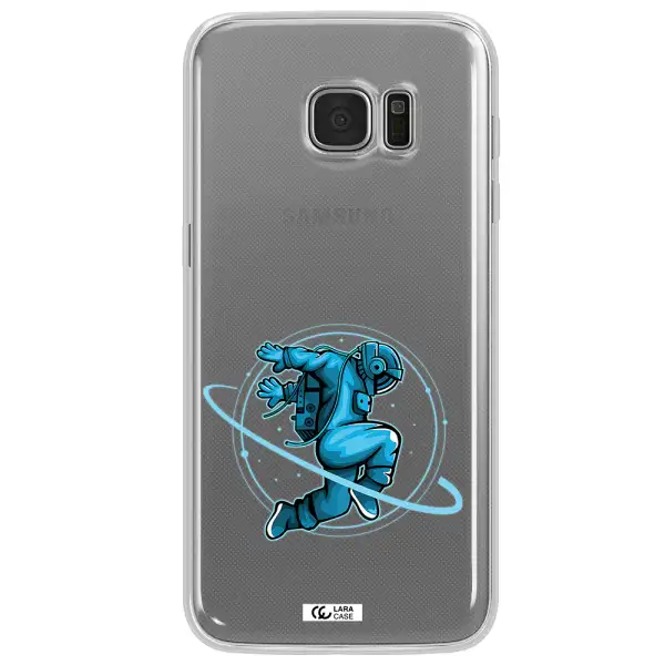 a cartoon of a man skating Samsung S7 Edge Clear TPU Case