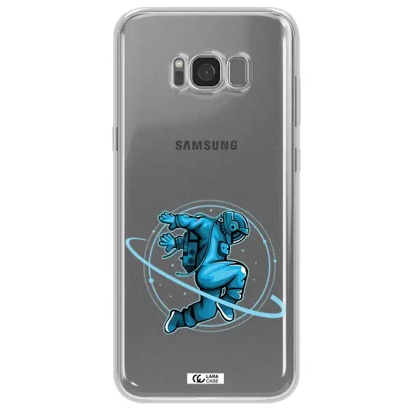 a cartoon of a man skating Samsung S8 Clear TPU Case