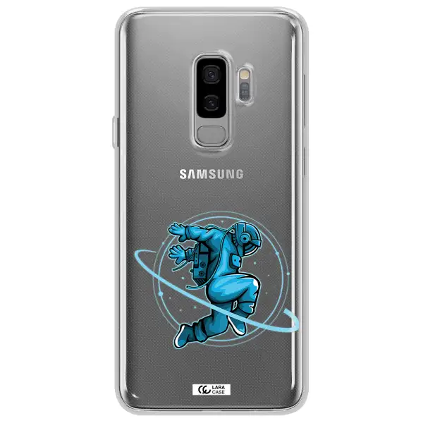 a cartoon of a man skating Samsung S9 Plus Clear TPU Case