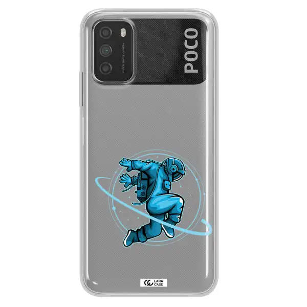 a cartoon of a man skating Xiaomi Poco M3 Clear TPU Case