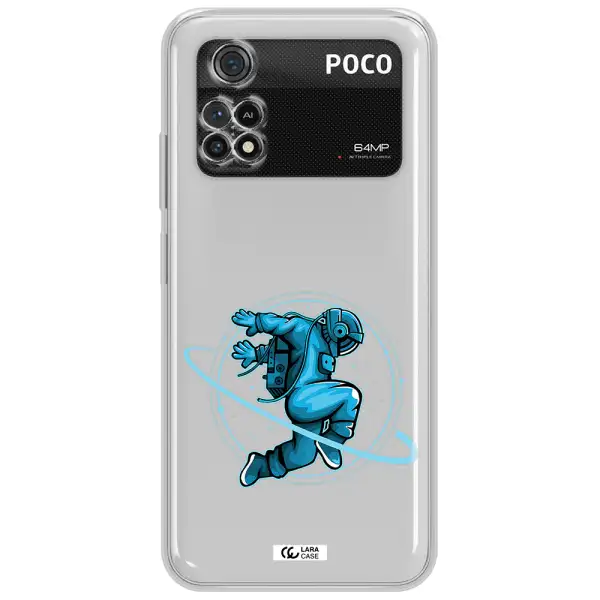 A Cartoon Of A Man Skating Xiaomi Poco M4 Pro 4G Clear Tpu Case
