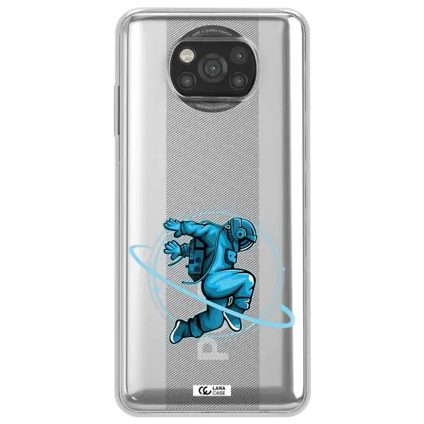 a cartoon of a man skating Xiaomi Poco X3 Clear TPU Case