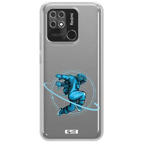 a cartoon of a man skating Xiaomi Redmi 10C Clear TPU Case