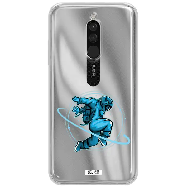 A Cartoon Of A Man Skating Xiaomi Redmi 8 Clear Tpu Case