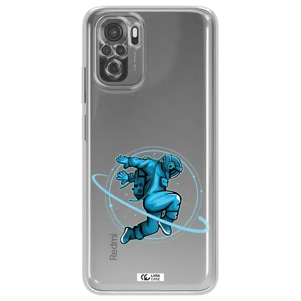 A Cartoon Of A Man Skating Xiaomi Redmi Note 10S Clear Tpu Case