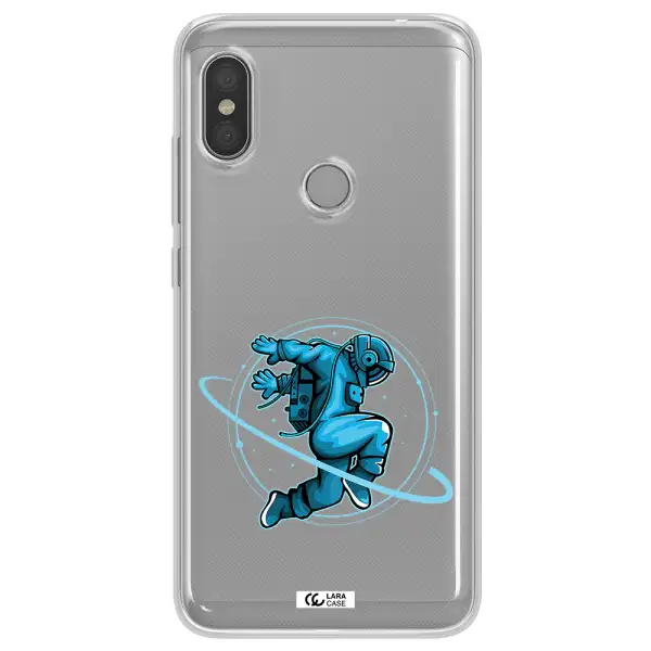 a cartoon of a man skating Xiaomi Redmi Note 6 Pro Clear TPU Case