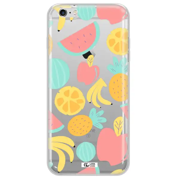 a pattern of fruits on a white background Apple iPhone 6 s plus Clear TPU Case