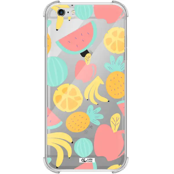 a pattern of fruits on a white background Apple iPhone 6S Clear PC Case