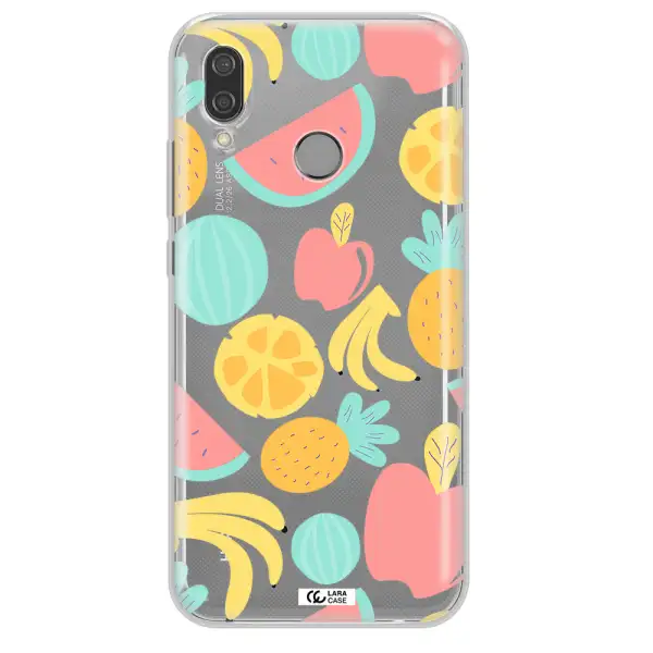 a pattern of fruits on a white background Huawei P20 Lite Clear TPU Case