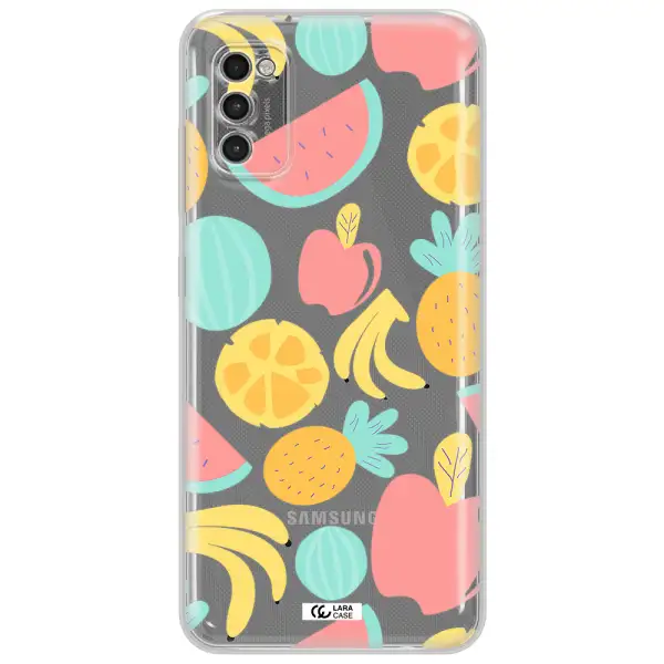 A Pattern Of Fruits On A White Background Samsung A41 Clear Tpu Case
