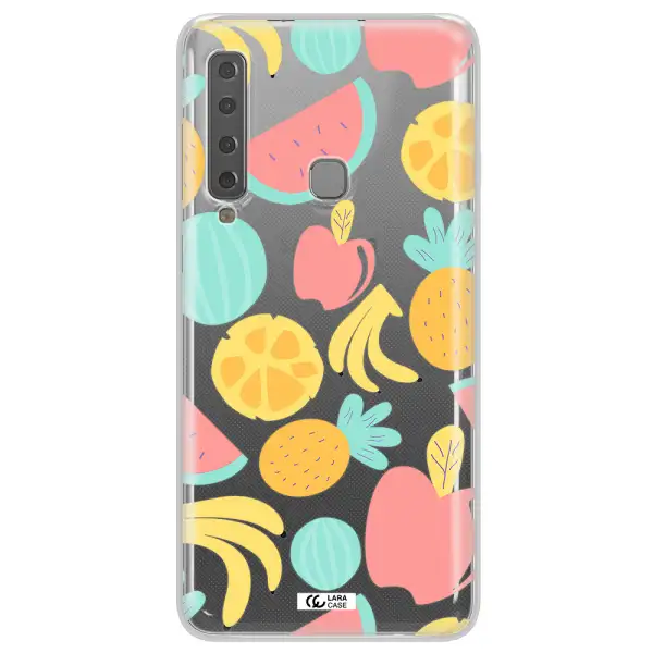 a pattern of fruits on a white background Samsung A9 2018 Clear TPU Case