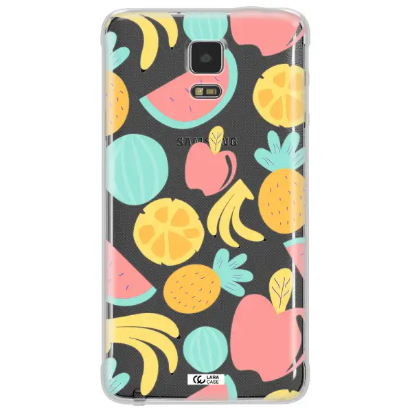 a pattern of fruits on a white background Samsung Note 4 Clear TPU Case