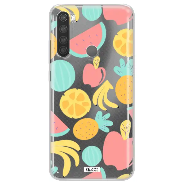 a pattern of fruits on a white background Xiaomi Note 8 Clear TPU Case