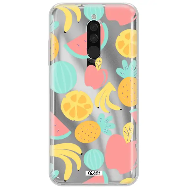 A Pattern Of Fruits On A White Background Xiaomi Redmi 8 Clear Tpu Case