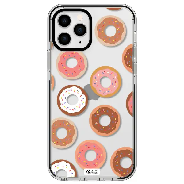 a pattern of donuts with sprinkles Apple iPhone 11 pro impact black border Case