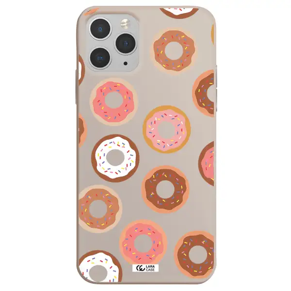 a pattern of donuts with sprinkles Apple iPhone 11 pro max Silicone Stone Case
