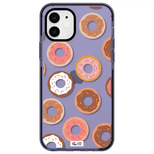 a pattern of donuts with sprinkles Apple iPhone 12 impact Lilac Case