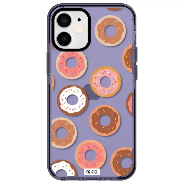 a pattern of donuts with sprinkles Apple iPhone 12 mini impact Lilac Case