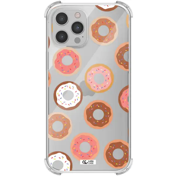a pattern of donuts with sprinkles Apple iPhone 12 pro Clear PC Case