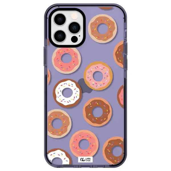 a pattern of donuts with sprinkles Apple iPhone 12 pro impact Lilac Case
