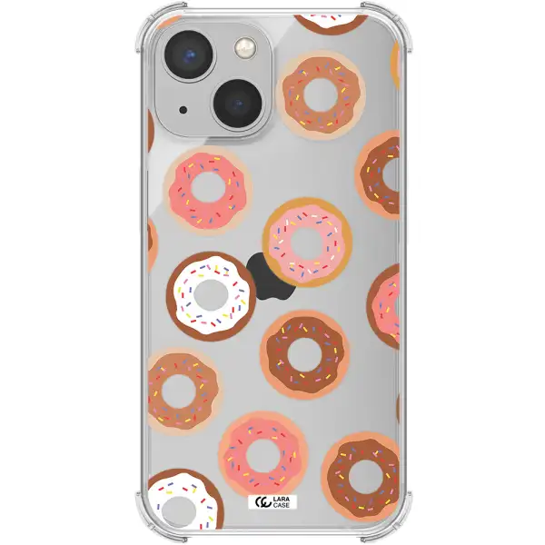 a pattern of donuts with sprinkles Apple iPhone 13 Clear PC Case