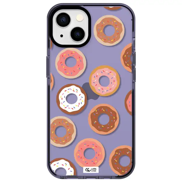 a pattern of donuts with sprinkles Apple iPhone 13 impact Lilac Case