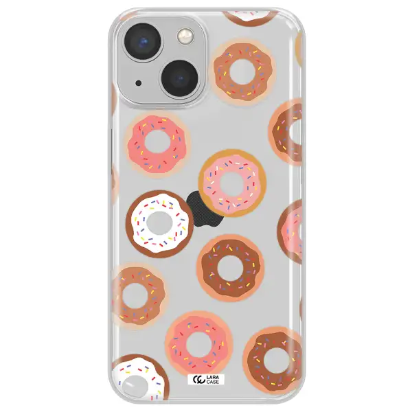 a pattern of donuts with sprinkles Apple iPhone 13 mini Clear TPU Case