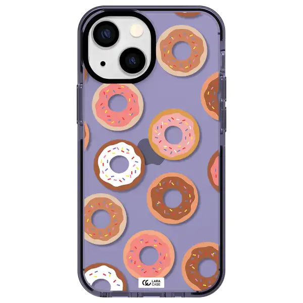 a pattern of donuts with sprinkles Apple iPhone 13 mini impact Lilac Case