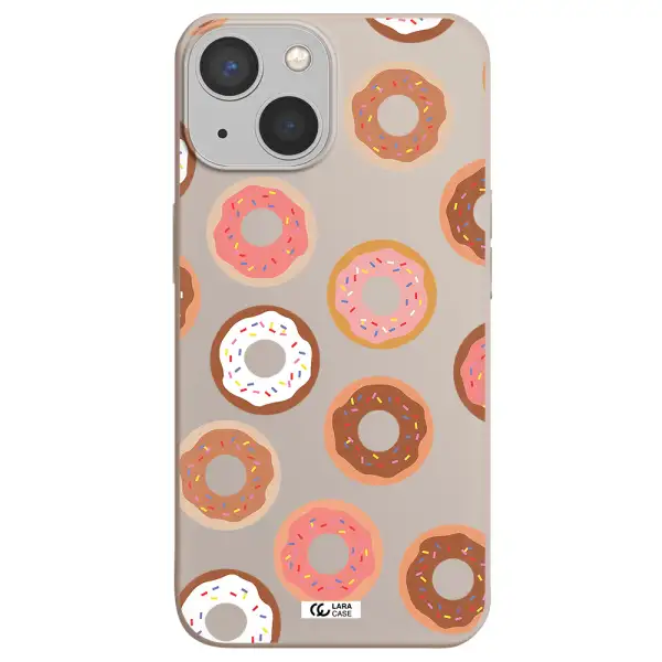 a pattern of donuts with sprinkles Apple iPhone 13 Silicone Stone Case