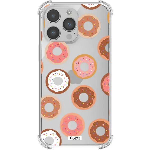 a pattern of donuts with sprinkles Apple iPhone 14 pro Clear PC Case