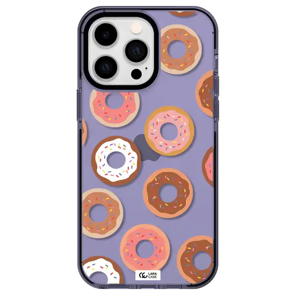 a pattern of donuts with sprinkles Apple iPhone 14 pro max impact Lilac Case