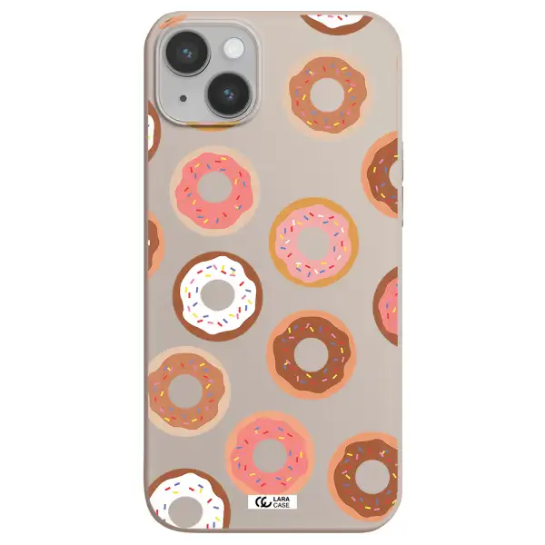 a pattern of donuts with sprinkles Apple iPhone 14 Silicone Stone Case