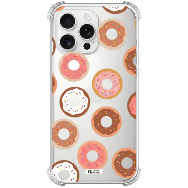 A Pattern Of Donuts With Sprinkles Apple Iphone 16 Pro Max Clear Pc Case