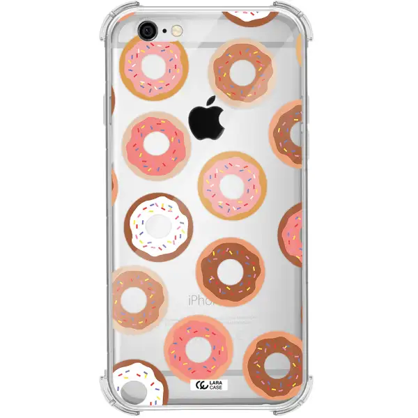a pattern of donuts with sprinkles Apple iPhone 6 Clear PC Case
