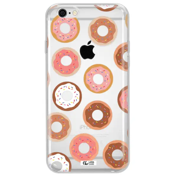 a pattern of donuts with sprinkles Apple iPhone 6 Clear TPU Case