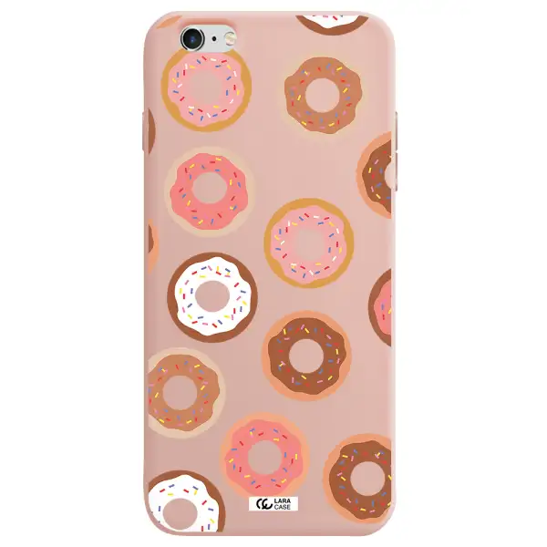 a pattern of donuts with sprinkles Apple iPhone 6 plus Silicone pastel pink Case
