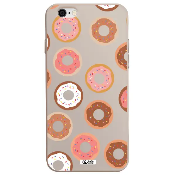 a pattern of donuts with sprinkles Apple iPhone 6 Silicone Stone Case