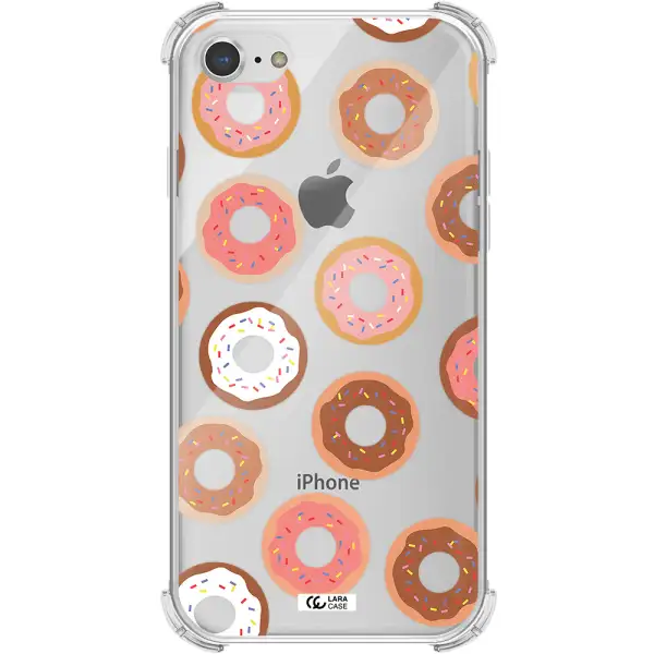 a pattern of donuts with sprinkles Apple iPhone 7 Clear PC Case