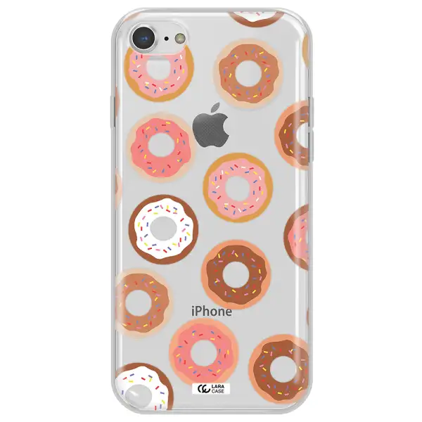 a pattern of donuts with sprinkles Apple iPhone 8 Clear TPU Case