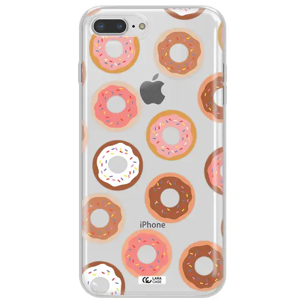 a pattern of donuts with sprinkles Apple iPhone 8 plus Clear TPU Case