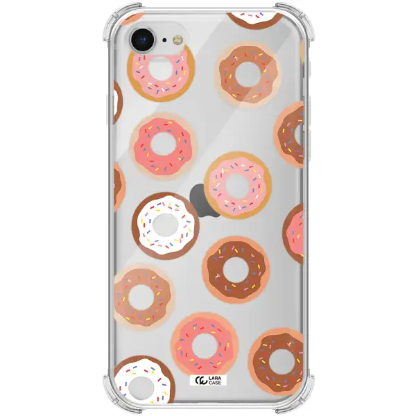 a pattern of donuts with sprinkles Apple iPhone se 2020 Clear PC Case