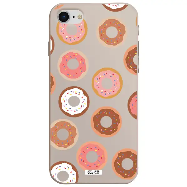 a pattern of donuts with sprinkles Apple iPhone se 2020 Silicone Stone Case