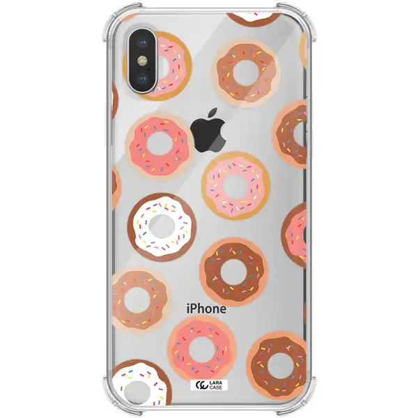 a pattern of donuts with sprinkles Apple iPhone XS max Clear PC Case
