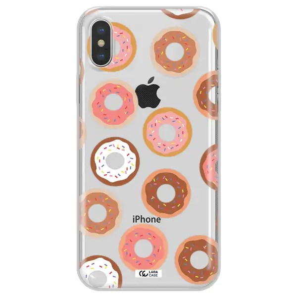 a pattern of donuts with sprinkles Apple iPhone XS max Clear TPU Case