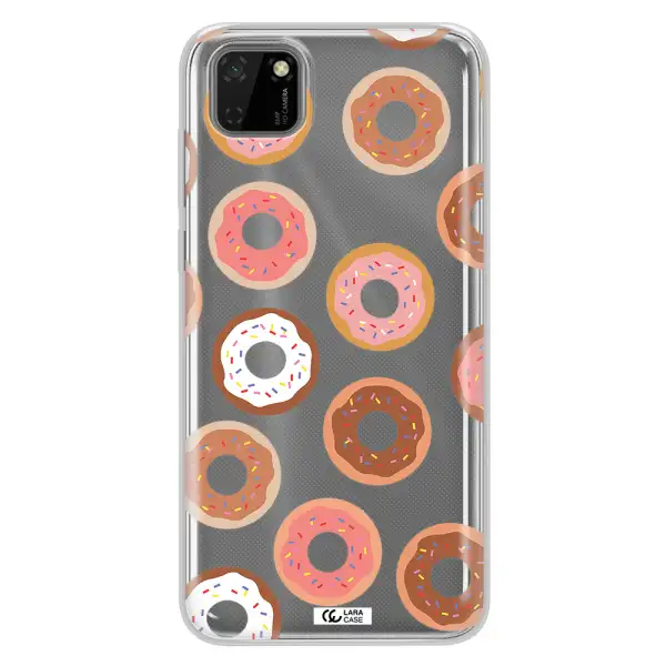 a pattern of donuts with sprinkles Huawei Honor 9S Clear TPU Case