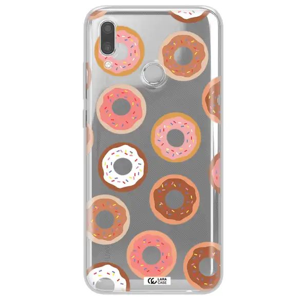 a pattern of donuts with sprinkles Huawei P Smart 2019 Clear TPU Case