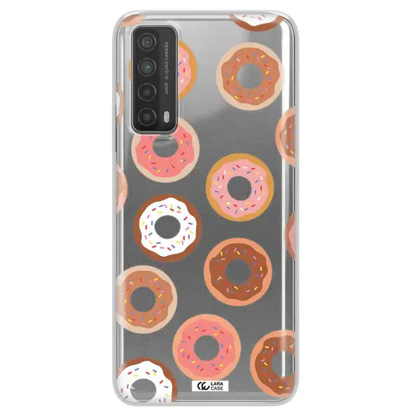 a pattern of donuts with sprinkles Huawei P Smart 2021 Clear TPU Case
