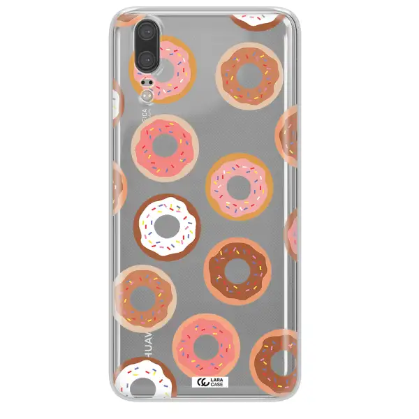 a pattern of donuts with sprinkles Huawei P20 Clear TPU Case