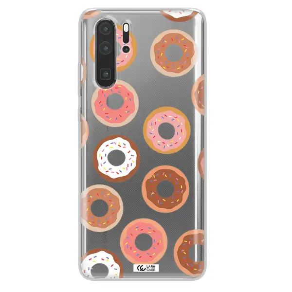 a pattern of donuts with sprinkles Huawei P30 Pro Clear TPU Case