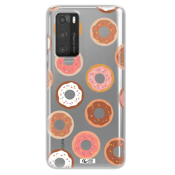 a pattern of donuts with sprinkles Huawei P40 Clear TPU Case